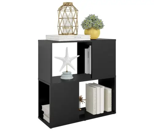 Grāmatu Plaukts, Melns, 60X24X63 Cm, Inženierijas Koks Vidaxl