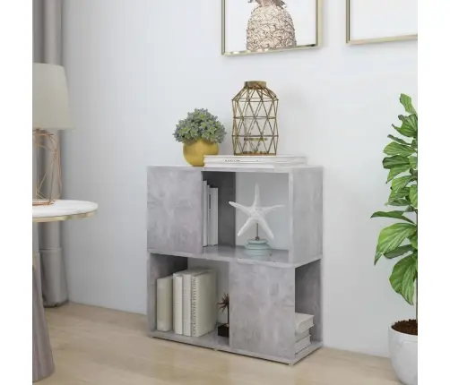 Grāmatu Plaukts, Betona Pelēks, 60X24X63 Cm, Inženierijas Koks Vidaxl