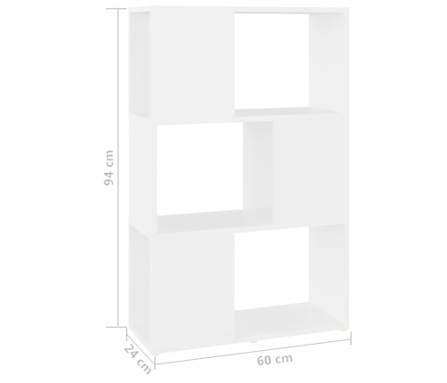 Grāmatu Plaukts, 60X24X94 Cm, Balts, Inženierijas Koks Vidaxl