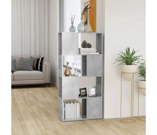 Grāmatu Plaukts, Betona Pelēks, 60X24X124,5 Cm Vidaxl