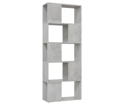 Grāmatu Plaukts, Betona Pelēks, 60X24X155 Cm Vidaxl