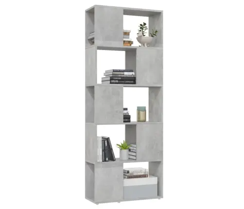 Grāmatu Plaukts, Betona Pelēks, 60X24X155 Cm Vidaxl