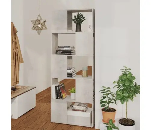 Grāmatu Plaukts, Betona Pelēks, 60X24X155 Cm Vidaxl