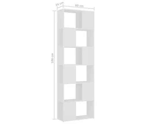 Grāmatu Plaukts, Balts, 60X24X186 Cm Vidaxl