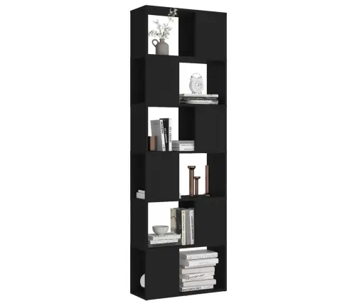 Spintelė Knygoms/Kambario Pertvara, Juoda, 60X24X186cm Mdp