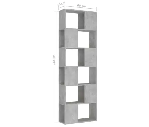 Grāmatu Plaukts, 60X24X186 Cm, Betona Pelēks, Inženierijas Koks Vidaxl Grāmatu Plaukts, 60X24X186 Cm, Betona Pelēks, Inženierijas Koks Vidaxl