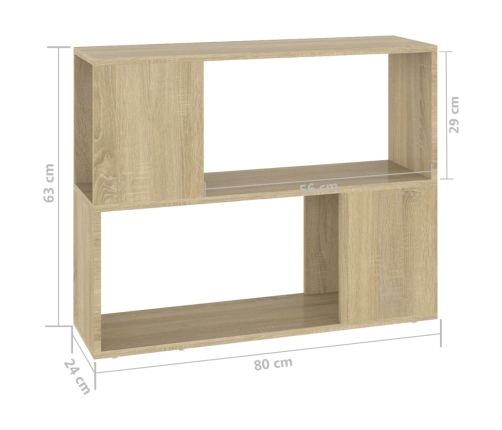 Tv Plaukts, Ozolkoka Krāsa, 80X24X63 Cm, Inženierijas Koks Vidaxl