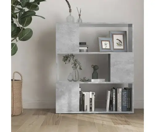 Grāmatu Plaukts, 80X24X94 Cm, Betona Pelēks, Inženierijas Koks Vidaxl