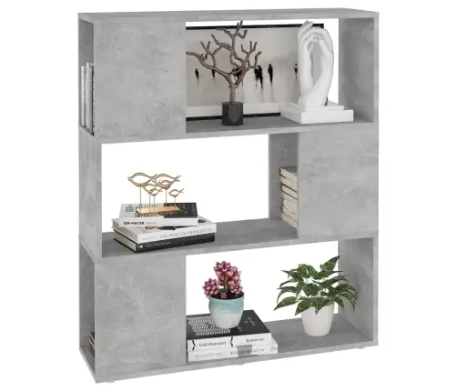 Grāmatu Plaukts, 80X24X94 Cm, Betona Pelēks, Inženierijas Koks Vidaxl