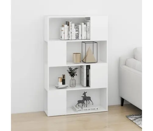 Grāmatu Plaukts, Balts, 80X24X124,5 Cm, Inženierijas Koks Vidaxl