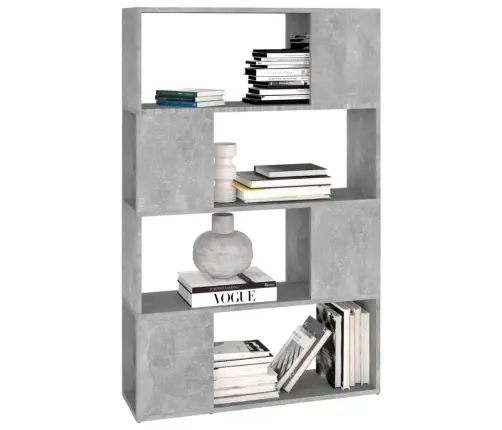 Grāmatu Plaukts, 80X24X124,5Cm Betona Pelēks, Inženierijas Koks Vidaxl