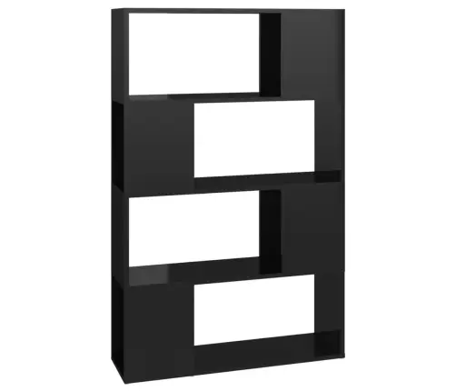 Grāmatu Plaukts, Spīdīgi Melns, 80X24X124,5 Cm Vidaxl