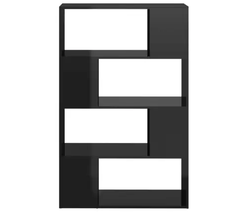 Grāmatu Plaukts, Spīdīgi Melns, 80X24X124,5 Cm Vidaxl