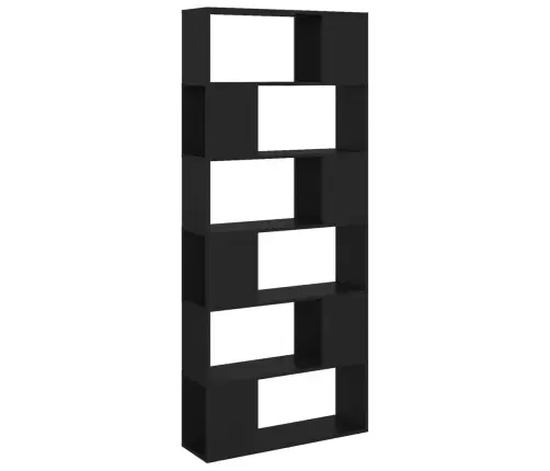 Spintelė Knygoms/Kambario Pertvara, Juoda, 80X24X186cm Mediena
