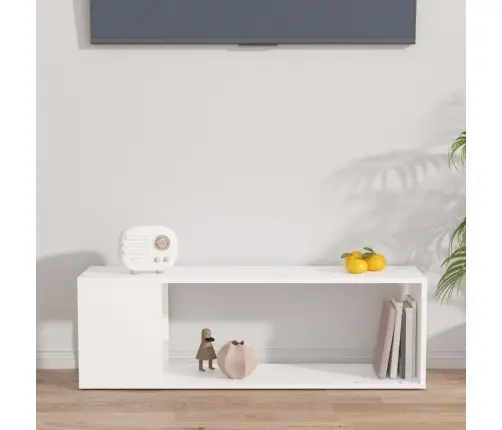 Tv Plaukts, Balts, 100X24X32 Cm, Skaidu Plāksne Vidaxl