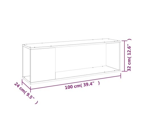 Tv Plaukts, Ozolkoka Krāsa, 100X24X32 Cm, Inženierijas Koks Vidaxl
