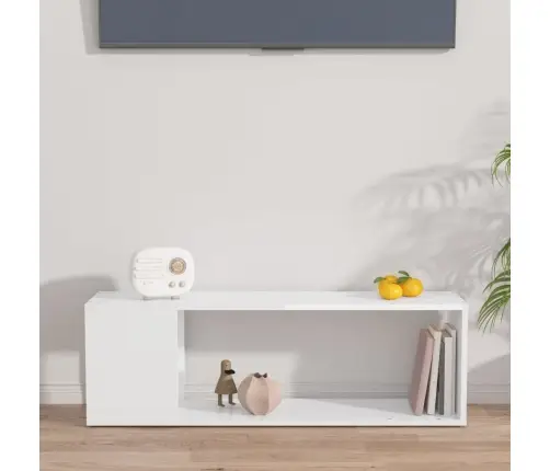 Tv Plaukts, Spīdīgi Balts, 100X24X32 Cm, Inženierijas Koks Vidaxl