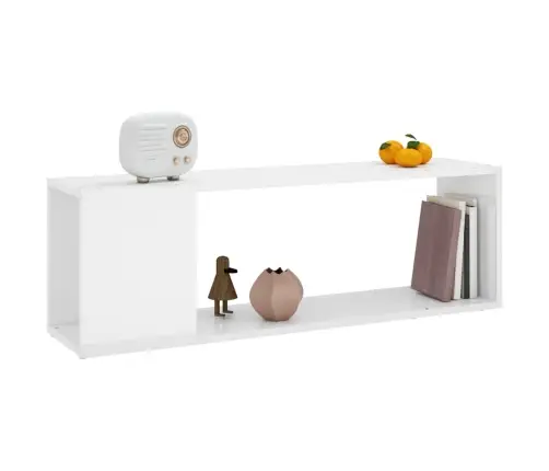 Tv Plaukts, Spīdīgi Balts, 100X24X32 Cm, Inženierijas Koks Vidaxl