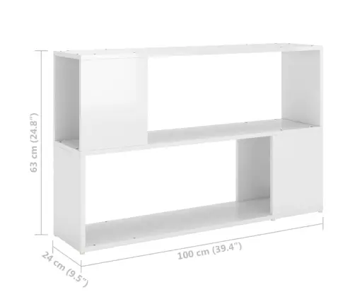 Spintelė Knygoms, Balta, 100X24X63cm Apdirbta Mediena, Blizgi Spintelė Knygoms, Balta, 100X24X63cm Apdirbta Mediena, Blizgi