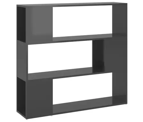 Grāmatu Plaukts, 100X24X94 Cm, Spīdīgs Pelēks Vidaxl