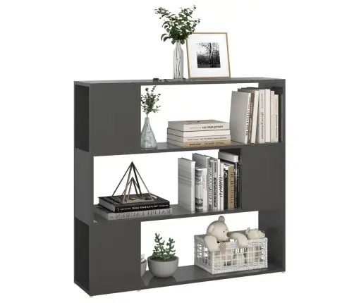 Grāmatu Plaukts, 100X24X94 Cm, Spīdīgs Pelēks Vidaxl