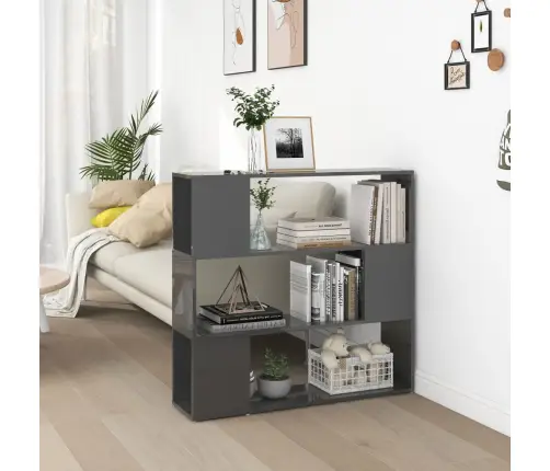 Grāmatu Plaukts, 100X24X94 Cm, Spīdīgs Pelēks Vidaxl