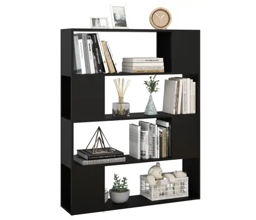 Spintelė Knygoms/Kambario Pertvara, Juoda, 100X24X124Cm