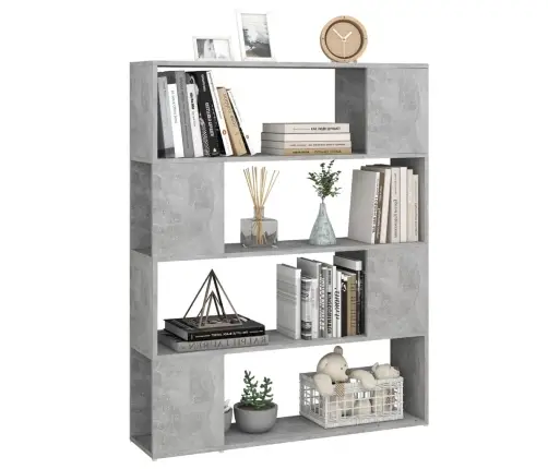 Grāmatu Plaukts, Betona Pelēks, 100X24X124 Cm Vidaxl