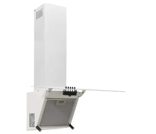 Tvaika Nosūcējs, 60 Cm, Tērauds, Rūdīts Stikls, Balts Vidaxl