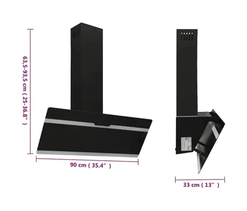 Pliidikubu 90 Cm Teras Ja Karastatud Klaas Must