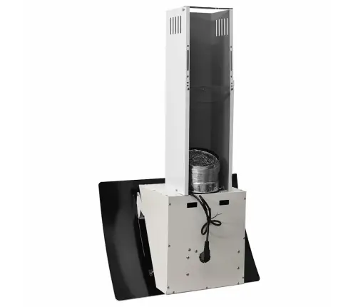 Tvaika Nosūcējs, 60 Cm, Tērauds, Rūdīts Stikls, Balts Vidaxl