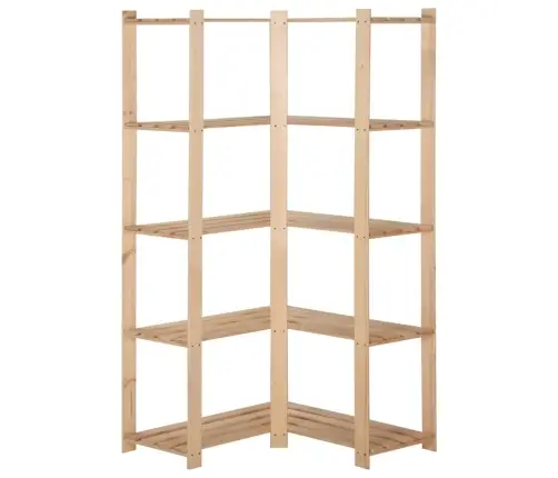 5-Līmeņu Stūra Plaukts, 82,5X82,5X170 Cm, Priedes Masīvkoks Vidaxl