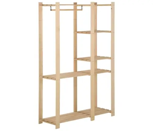 Drēbju Plaukts, 110X38X170 Cm, Priedes Masīvkoks Vidaxl