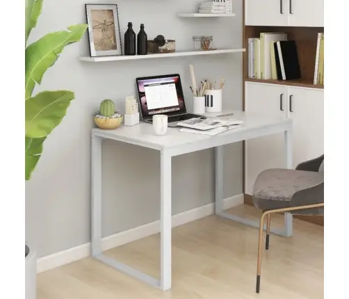 Datorgalds, 110X60X73 Cm, Skaidu Plāksne, Balts Vidaxl