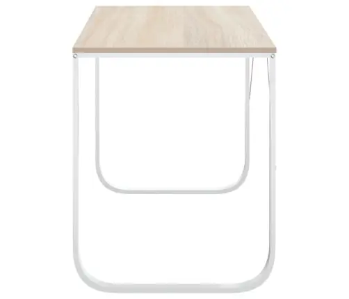 Datorgalds, 110X60X73 Cm, Skaidu Plāksne, Balta Un Ozola Krāsa Vidaxl