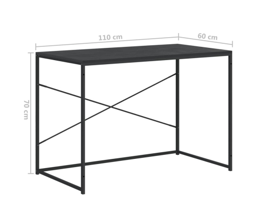 Datorgalds, Melns, 110X60X70 Cm, Inženierijas Koks Vidaxl