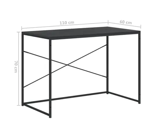 Arvutilaud, Must, 110X60X70 cm Tehispuit