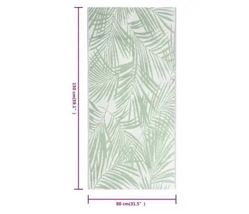 Āra Paklājs, 80X150 Cm, Arakil Zaļš Pp Vidaxl