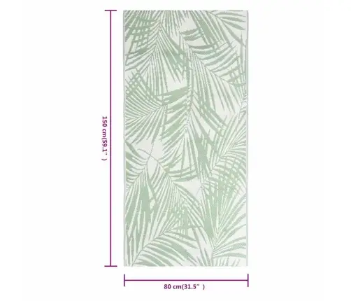 Āra Paklājs, 80X150 Cm, Arakil Zaļš Pp Vidaxl