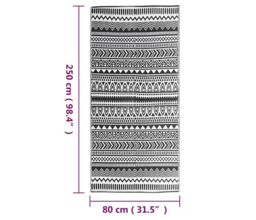 Āra Paklājs, Arakil Melns, 80X250 Cm, Pp Vidaxl
