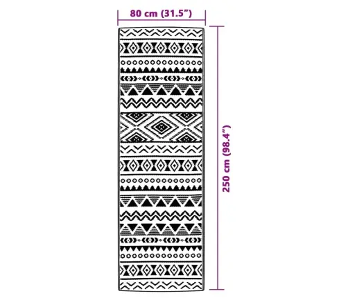 Välisvaip Arakil Must 80X250 Cm Pp