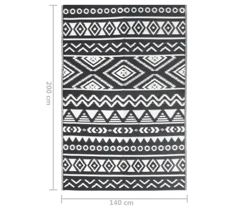 Õuevaip, Arakil Must, 140 X 200 Cm Pp