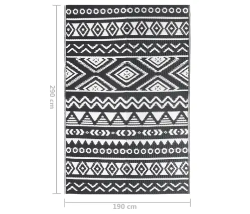 Āra Paklājs, Arakil Melns, 190X290 Cm, Pp Vidaxl