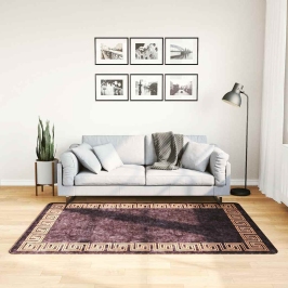 Paklājs, 120X180 Cm, Melns Ar Zeltu, Mazgājams, Neslīdošs Vidaxl