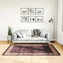Paklājs, 120X180 Cm, Melns Ar Zeltu, Mazgājams, Neslīdošs Vidaxl