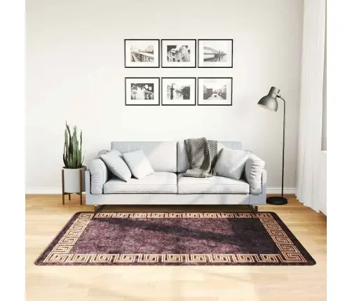 Paklājs, 120X180 Cm, Melns Ar Zeltu, Mazgājams, Neslīdošs Vidaxl