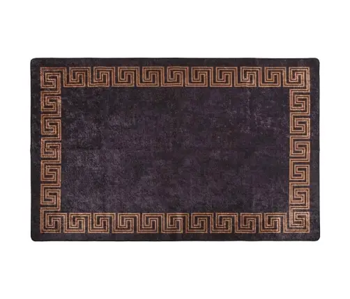 Paklājs, 160X230 Cm, Melns Ar Zeltu, Mazgājams, Neslīdošs Vidaxl
