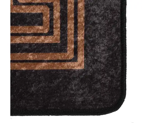 Paklājs, 160X230 Cm, Melns Ar Zeltu, Mazgājams, Neslīdošs Vidaxl