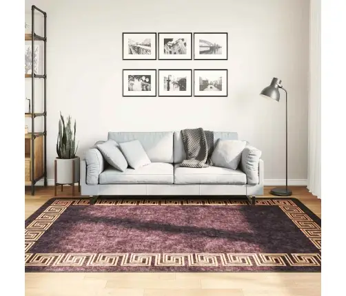 Paklājs, 160X230 Cm, Melns Ar Zeltu, Mazgājams, Neslīdošs Vidaxl