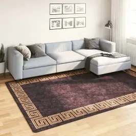 Paklājs, 190X300 Cm, Melns Ar Zeltu, Mazgājams, Neslīdošs Vidaxl
